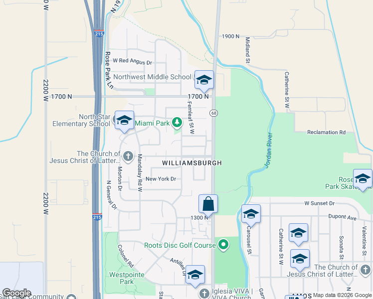 map of restaurants, bars, coffee shops, grocery stores, and more near 1805 Independence Boulevard North in Salt Lake City