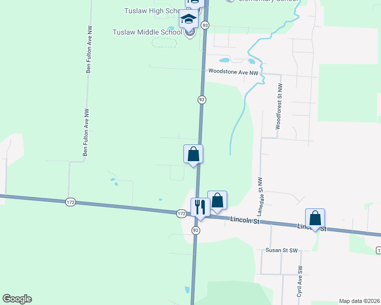 map of restaurants, bars, coffee shops, grocery stores, and more near 1195-1333 Manchester Avenue Northwest in Massillon