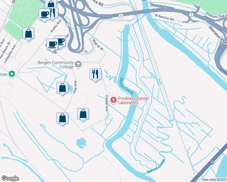 map of restaurants, bars, coffee shops, grocery stores, and more near 120 Chubb Avenue in Lyndhurst