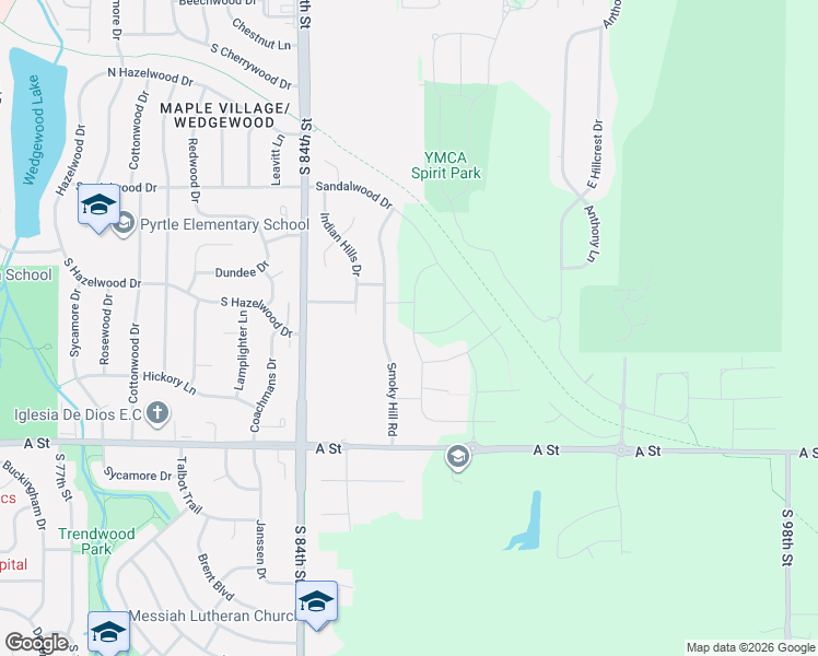 map of restaurants, bars, coffee shops, grocery stores, and more near 866-900 Smoky Hill Road in Lincoln