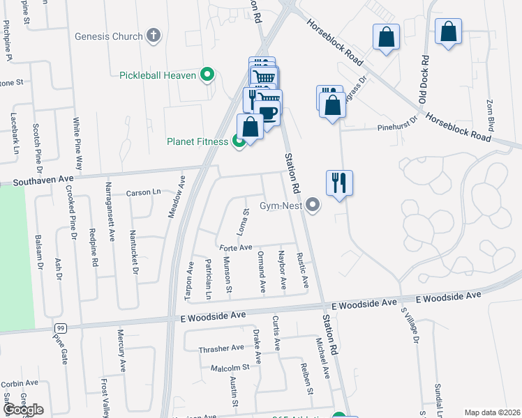 map of restaurants, bars, coffee shops, grocery stores, and more near 55 Forte Avenue in Medford