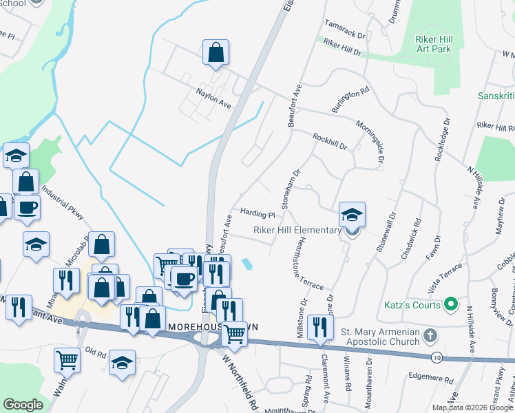 map of restaurants, bars, coffee shops, grocery stores, and more near 130 Beaufort Avenue in Livingston