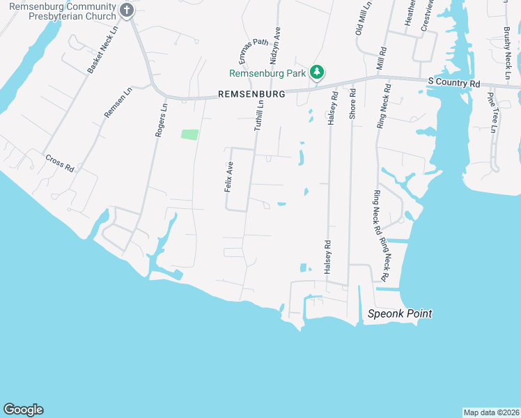 map of restaurants, bars, coffee shops, grocery stores, and more near 23 Tuthill Lane in Remsenburg-Speonk