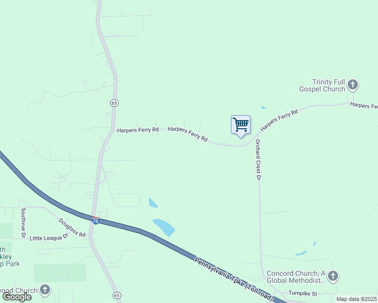 map of restaurants, bars, coffee shops, grocery stores, and more near 160 Harpers Ferry Road in Beaver Falls