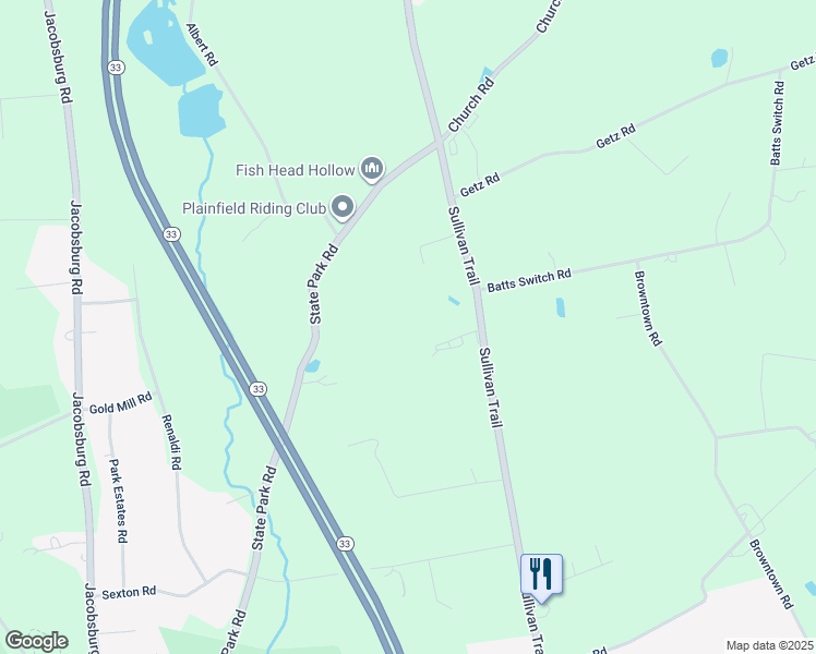 map of restaurants, bars, coffee shops, grocery stores, and more near 6227 Sullivan Trail in Nazareth