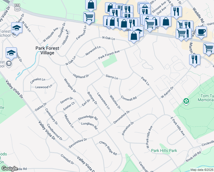 map of restaurants, bars, coffee shops, grocery stores, and more near 798 Hampshire Ct in State College