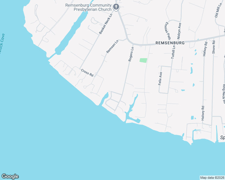 map of restaurants, bars, coffee shops, grocery stores, and more near 12 Southwind Lane in Bellport