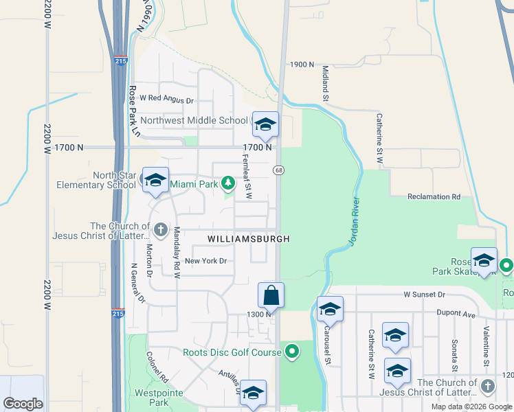 map of restaurants, bars, coffee shops, grocery stores, and more near 1737 New Hampshire Avenue North in Salt Lake City
