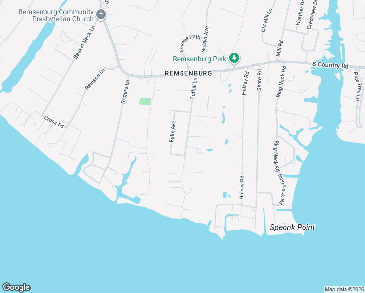 map of restaurants, bars, coffee shops, grocery stores, and more near 23 Tuthill Lane in Remsenburg-Speonk