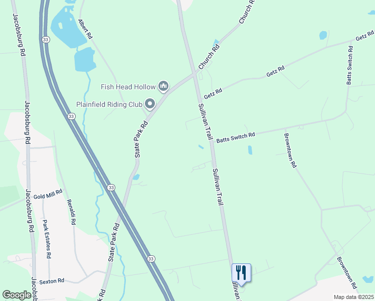 map of restaurants, bars, coffee shops, grocery stores, and more near 6227 Sullivan Trail in Nazareth