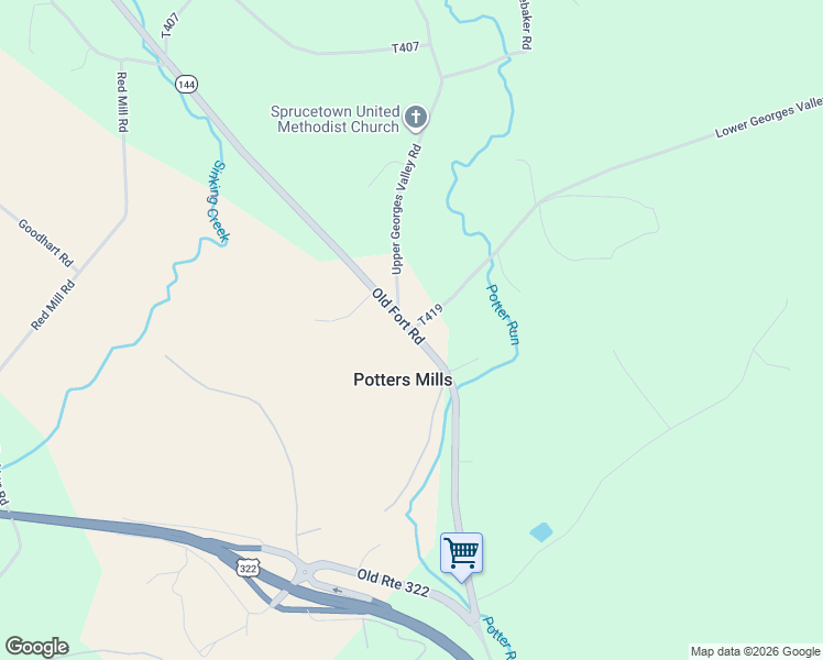 map of restaurants, bars, coffee shops, grocery stores, and more near 101 Lower Georges Valley Road in Spring Mills