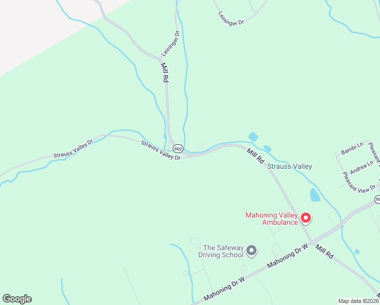 map of restaurants, bars, coffee shops, grocery stores, and more near 36 Strauss Valley Drive in Lehighton