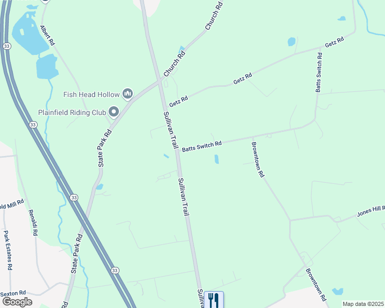 map of restaurants, bars, coffee shops, grocery stores, and more near 6218 Sullivan Trail in Nazareth