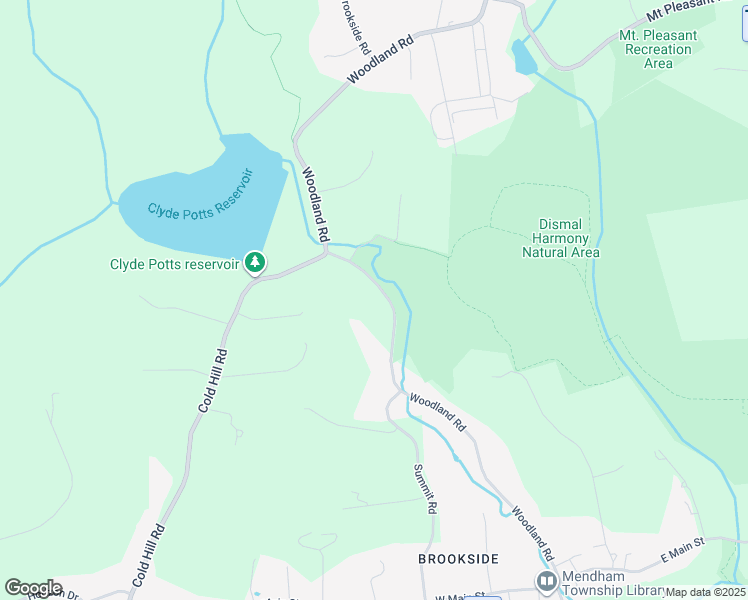 map of restaurants, bars, coffee shops, grocery stores, and more near 36 Woodland Road in Morristown