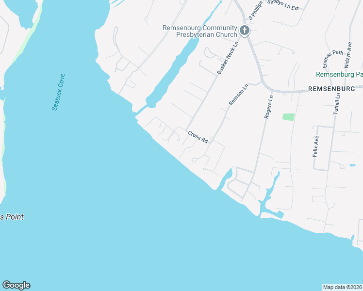 map of restaurants, bars, coffee shops, grocery stores, and more near 36 Basket Neck Lane in Remsenburg-Speonk