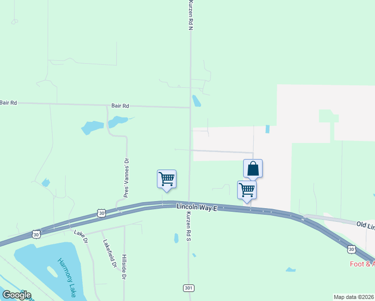 map of restaurants, bars, coffee shops, grocery stores, and more near 329 Kurzen Road North in Dalton
