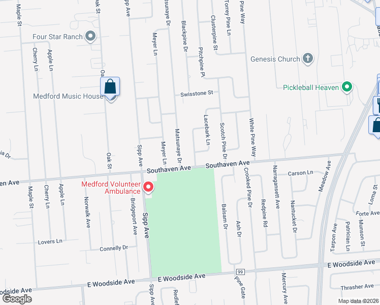 map of restaurants, bars, coffee shops, grocery stores, and more near 8 Silver Pine Drive in Medford