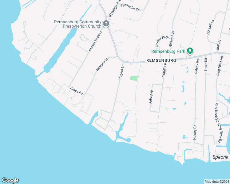 map of restaurants, bars, coffee shops, grocery stores, and more near 15 Rogers Lane in Remsenburg-Speonk