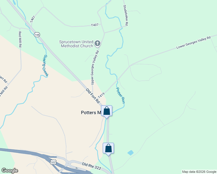 map of restaurants, bars, coffee shops, grocery stores, and more near 101-199 Lower Georges Valley Road in Spring Mills