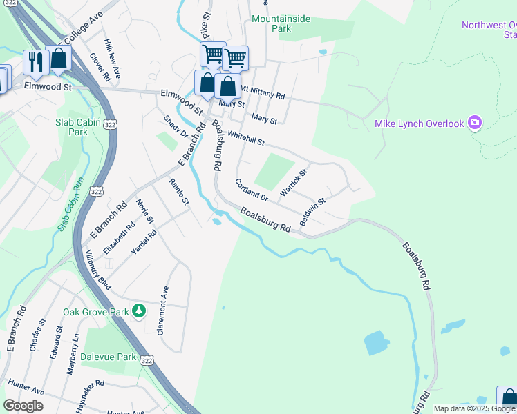 map of restaurants, bars, coffee shops, grocery stores, and more near 1100 Cortland Drive in Lemont