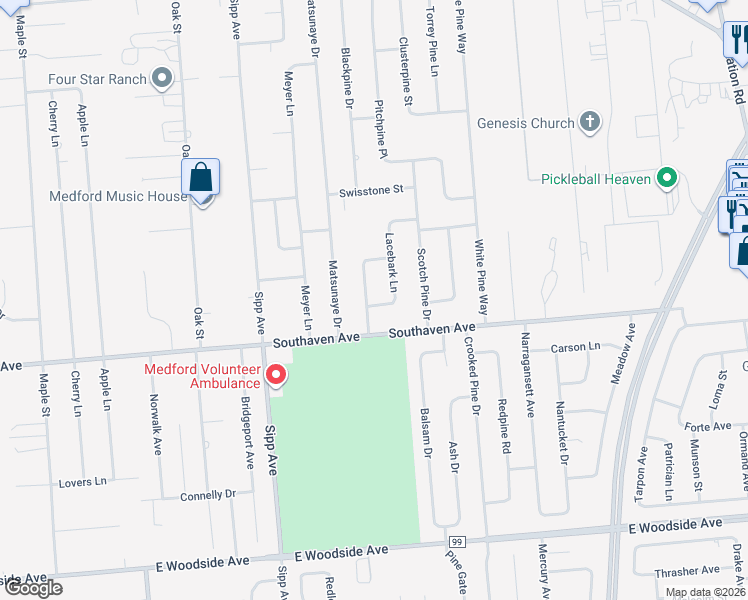map of restaurants, bars, coffee shops, grocery stores, and more near 8 Silver Pine Drive in Medford