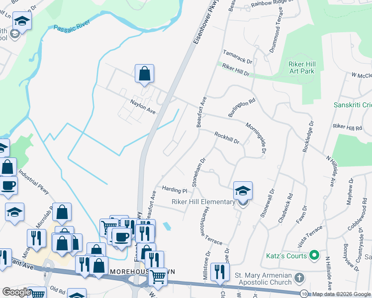 map of restaurants, bars, coffee shops, grocery stores, and more near 190 Beaufort Avenue in Livingston