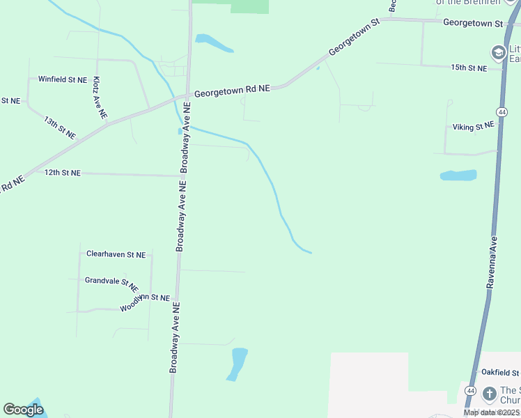 map of restaurants, bars, coffee shops, grocery stores, and more near 2260 Broadway Avenue Northeast in East Canton