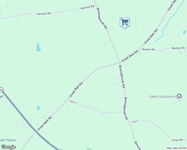 map of restaurants, bars, coffee shops, grocery stores, and more near 474 Great Belt Road in Butler