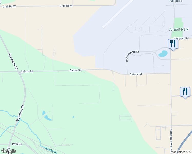 map of restaurants, bars, coffee shops, grocery stores, and more near 323 Cairns Road in Mansfield