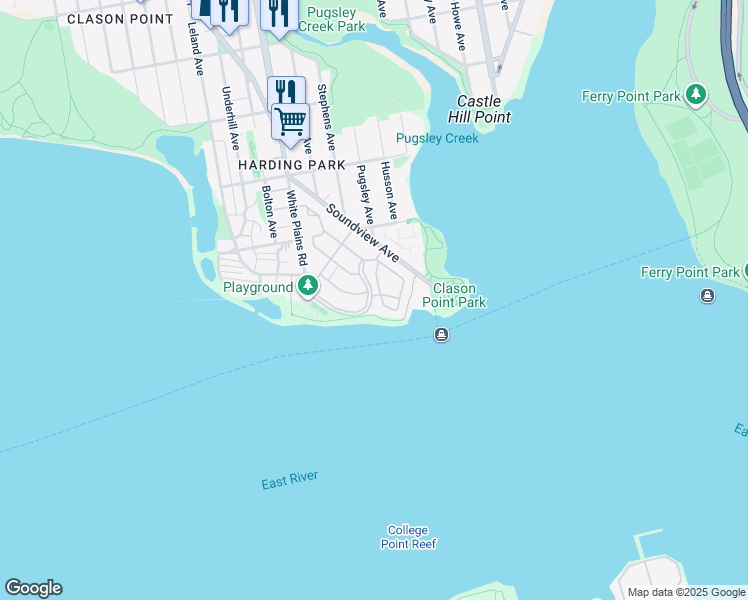 map of restaurants, bars, coffee shops, grocery stores, and more near in The Bronx