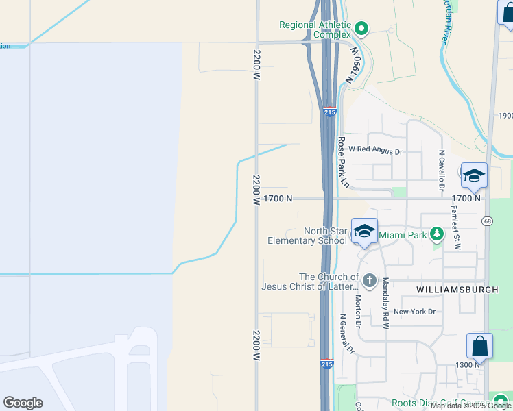 map of restaurants, bars, coffee shops, grocery stores, and more near 1640 N 2200 West in Salt Lake City