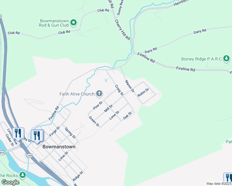 map of restaurants, bars, coffee shops, grocery stores, and more near 755 Pine Street in Palmerton