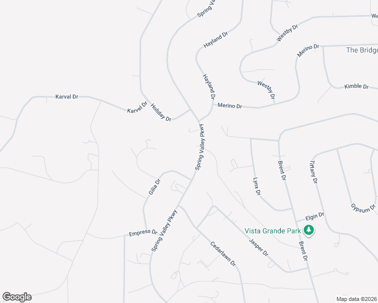 map of restaurants, bars, coffee shops, grocery stores, and more near 533 Spring Valley Parkway in Spring Creek