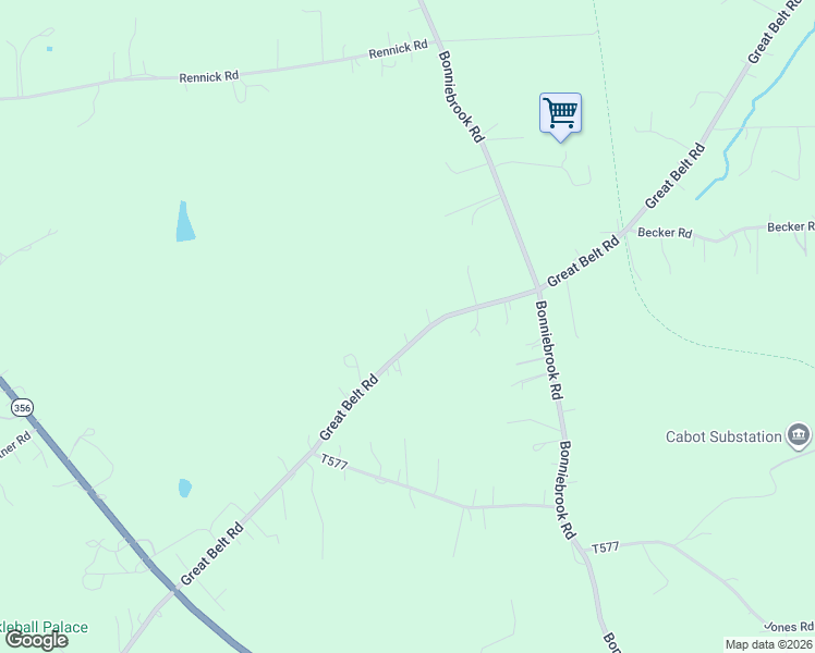 map of restaurants, bars, coffee shops, grocery stores, and more near 489 Great Belt Road in Butler