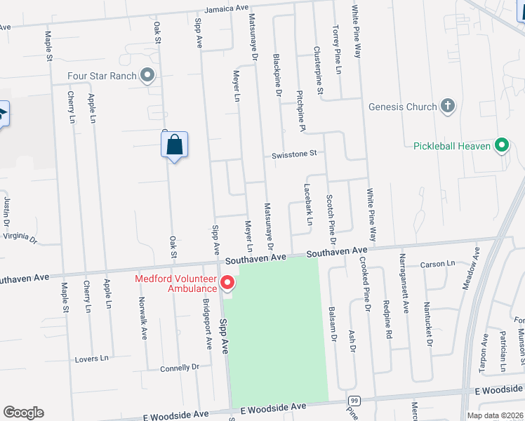 map of restaurants, bars, coffee shops, grocery stores, and more near 20 Matsunaye Drive in Medford