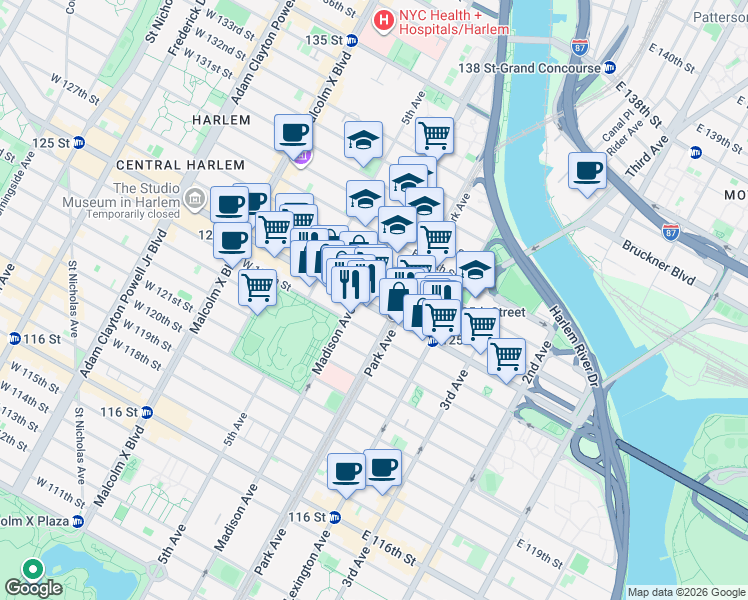 map of restaurants, bars, coffee shops, grocery stores, and more near in 