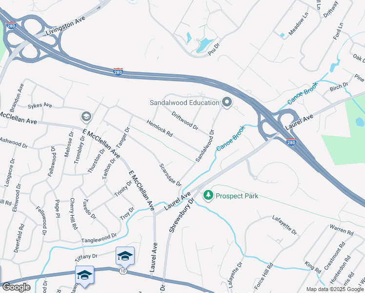 map of restaurants, bars, coffee shops, grocery stores, and more near 34 Hemlock Road in Livingston