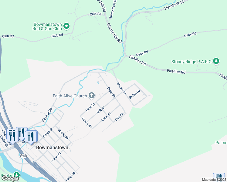 map of restaurants, bars, coffee shops, grocery stores, and more near in Palmerton