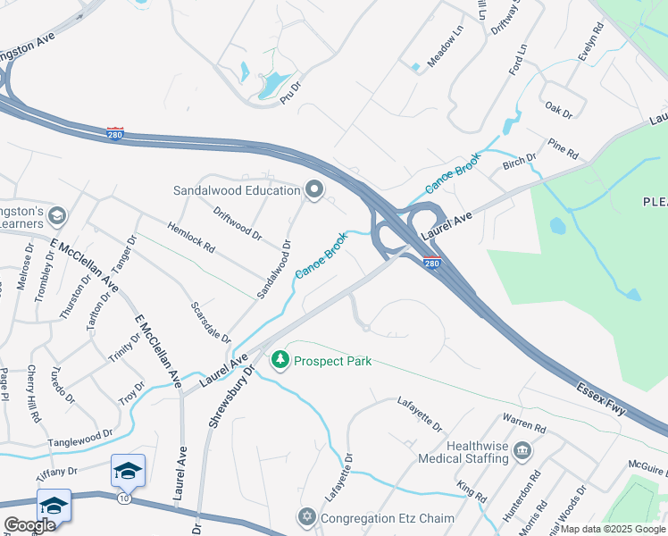 map of restaurants, bars, coffee shops, grocery stores, and more near 9 Westminster Drive in Livingston