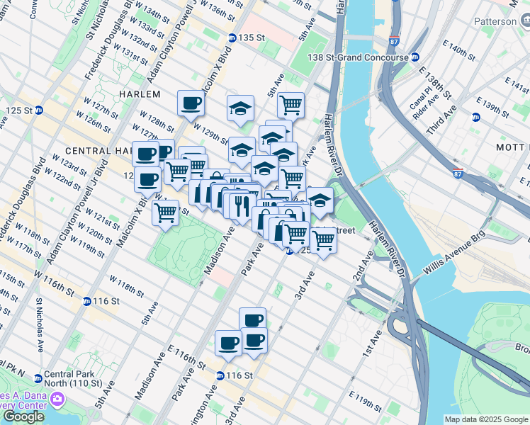 map of restaurants, bars, coffee shops, grocery stores, and more near in 