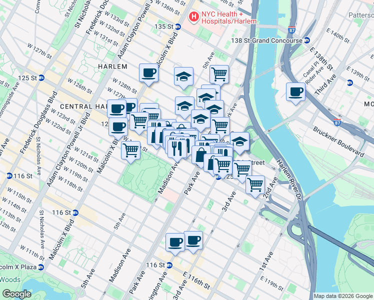 map of restaurants, bars, coffee shops, grocery stores, and more near in 