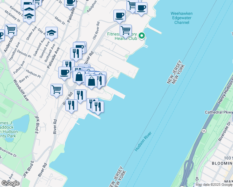 map of restaurants, bars, coffee shops, grocery stores, and more near 3416 City Place in Edgewater