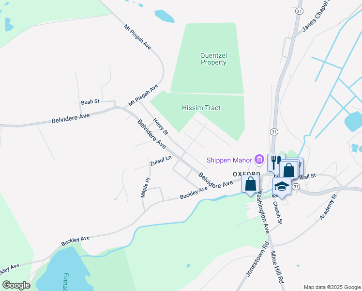 map of restaurants, bars, coffee shops, grocery stores, and more near 45 Henry Street in Oxford
