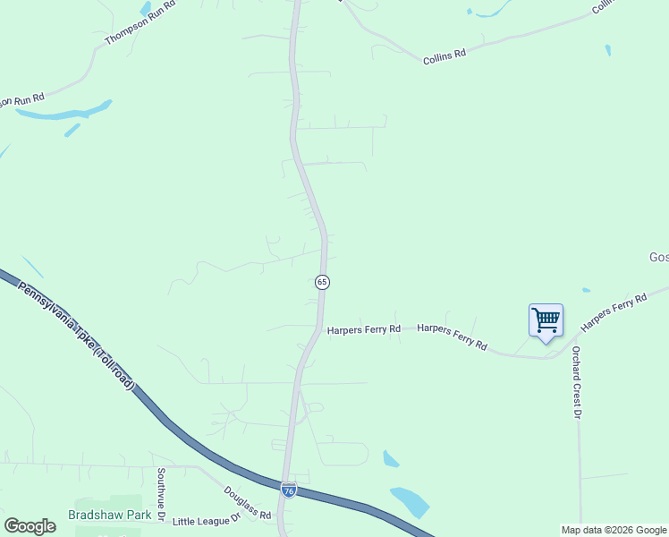 map of restaurants, bars, coffee shops, grocery stores, and more near 1032 Mercer Road in Beaver Falls