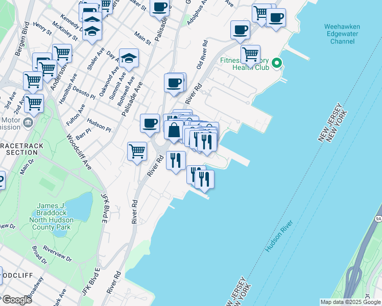 map of restaurants, bars, coffee shops, grocery stores, and more near 5405 City Place in Edgewater