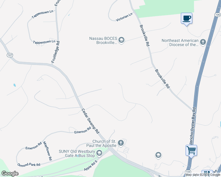 map of restaurants, bars, coffee shops, grocery stores, and more near 2323 Cedar Swamp Road in Glen Head