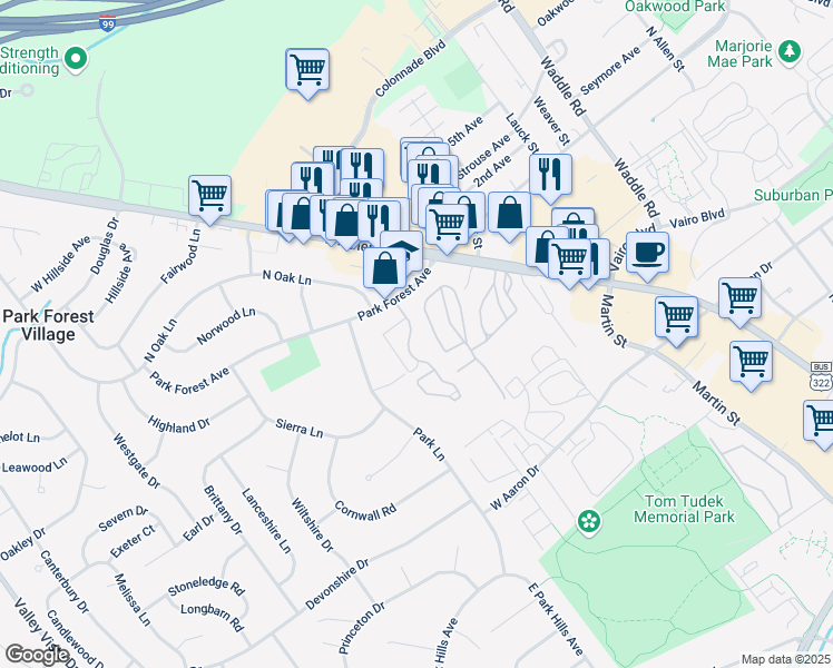 map of restaurants, bars, coffee shops, grocery stores, and more near 101 Northbrook Lane in State College