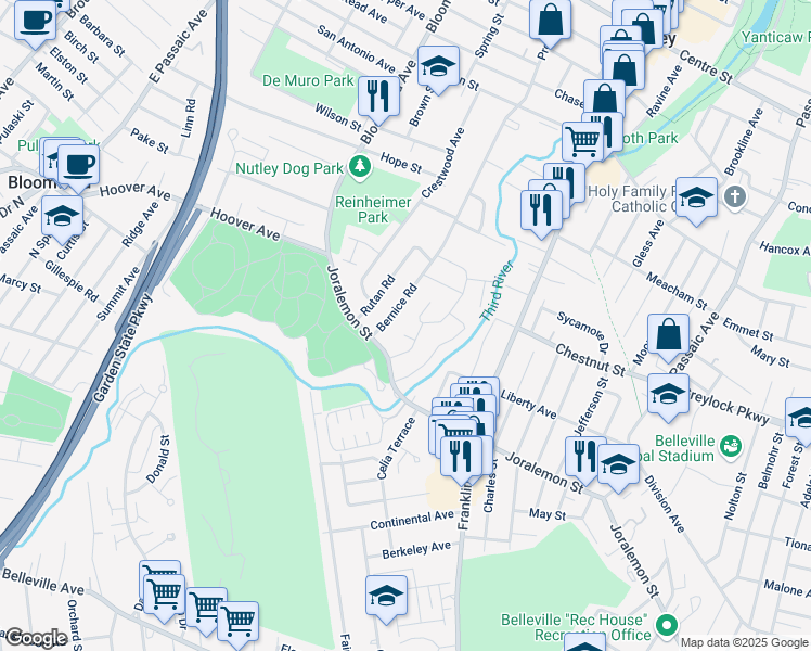 map of restaurants, bars, coffee shops, grocery stores, and more near 21 Plenge Drive in Belleville