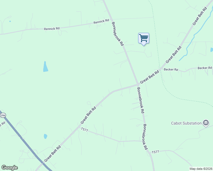 map of restaurants, bars, coffee shops, grocery stores, and more near 489 Great Belt Road in Butler