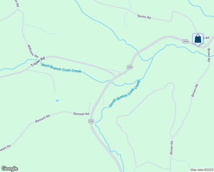 map of restaurants, bars, coffee shops, grocery stores, and more near 23677 Pennsylvania 286 in Glen Campbell